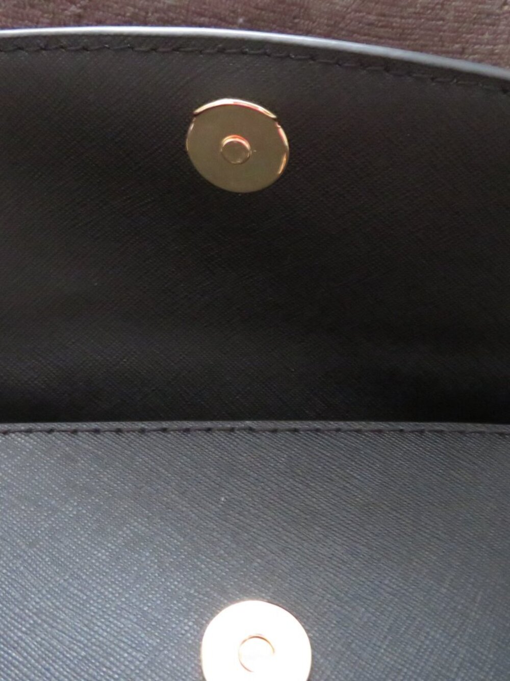 NWT Michael Kors Ava Mini Saffiano Leather Crossbody Bag Black Silver Authentic - Picture 7 of 10